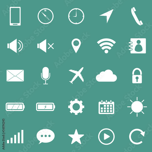 Mobile phone icons on green background