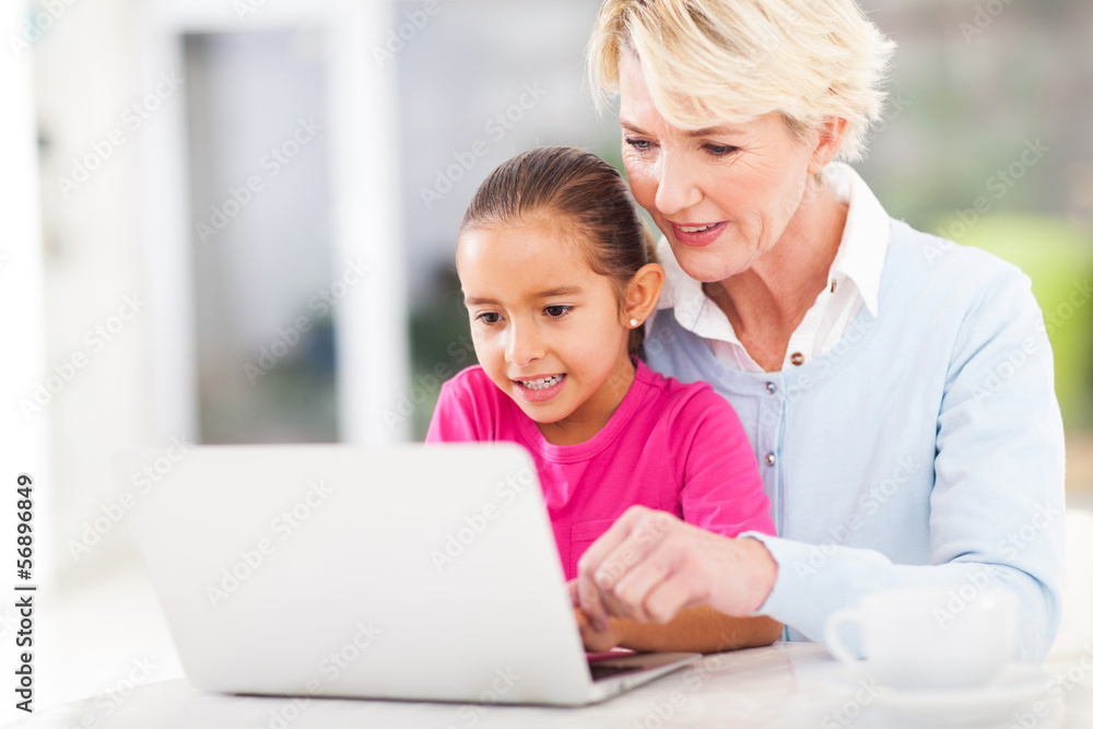 modern grandmother teaching grandchild computer modern grandmother teaching grandchild computer