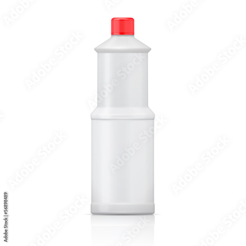 White plastic bottle for bleach.