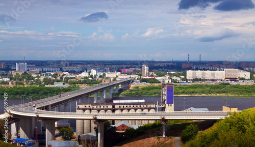View of Nizhny Novgorod. Metro Bridge