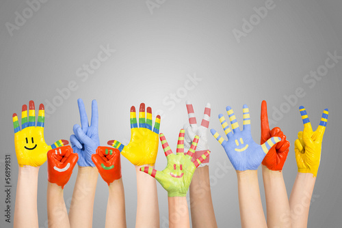 painted children's hands