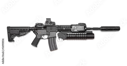 AR-15 (M4A1) carbine isolated on white background. photo