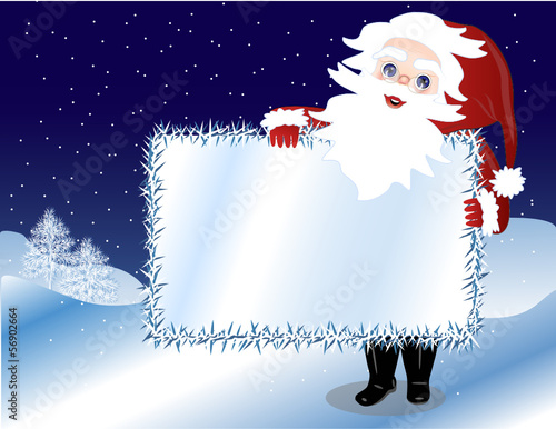 Weihnachtsmann mit Schild