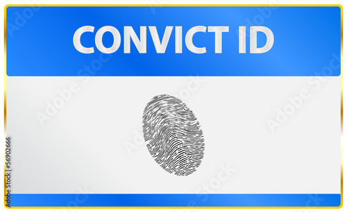 Convict Identification Card With Fingerprint Registration