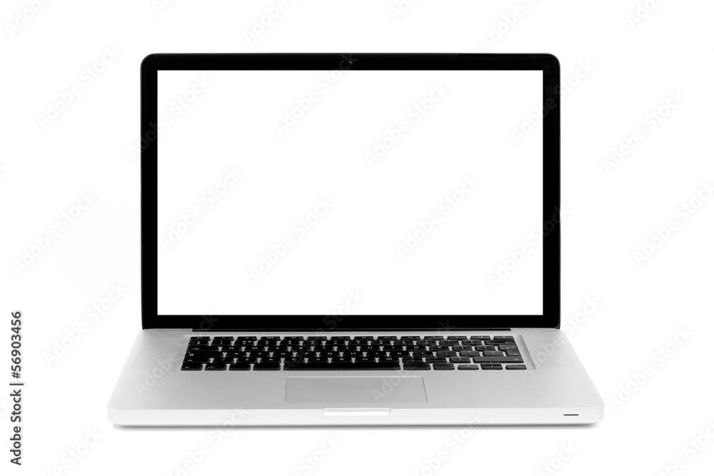 modern laptop with blank screen isolated on white background modern laptop with blank screen isolated on white background