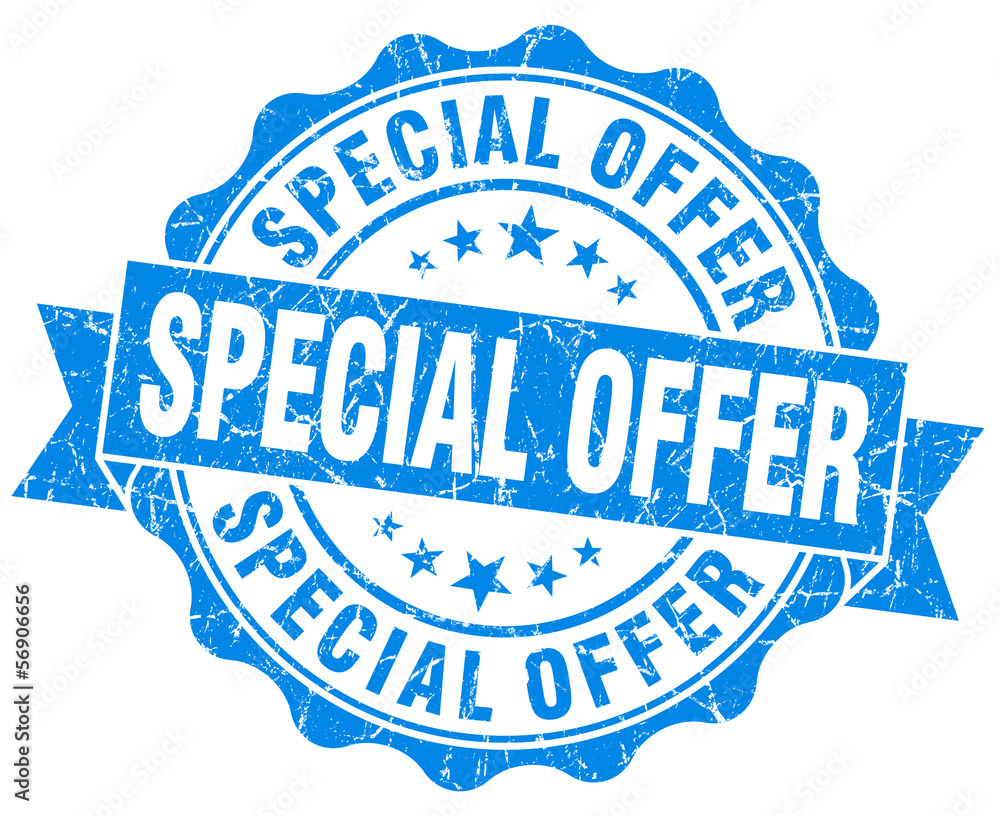 Fototapeta premium Special Offer Grunge blue vintage Stamp