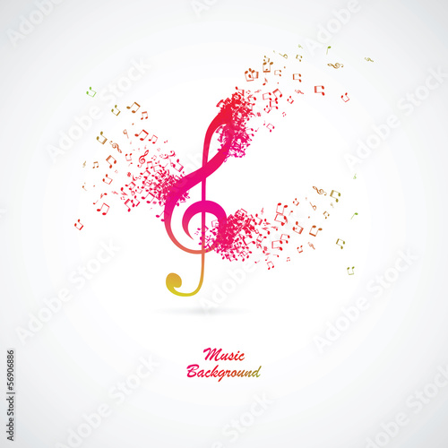 Treble clef with burst effect