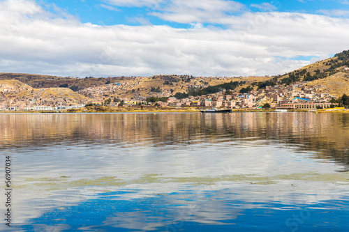 Fototapeta Naklejka Na Ścianę i Meble -  Lake Titicaca,South America, located on border of Peru