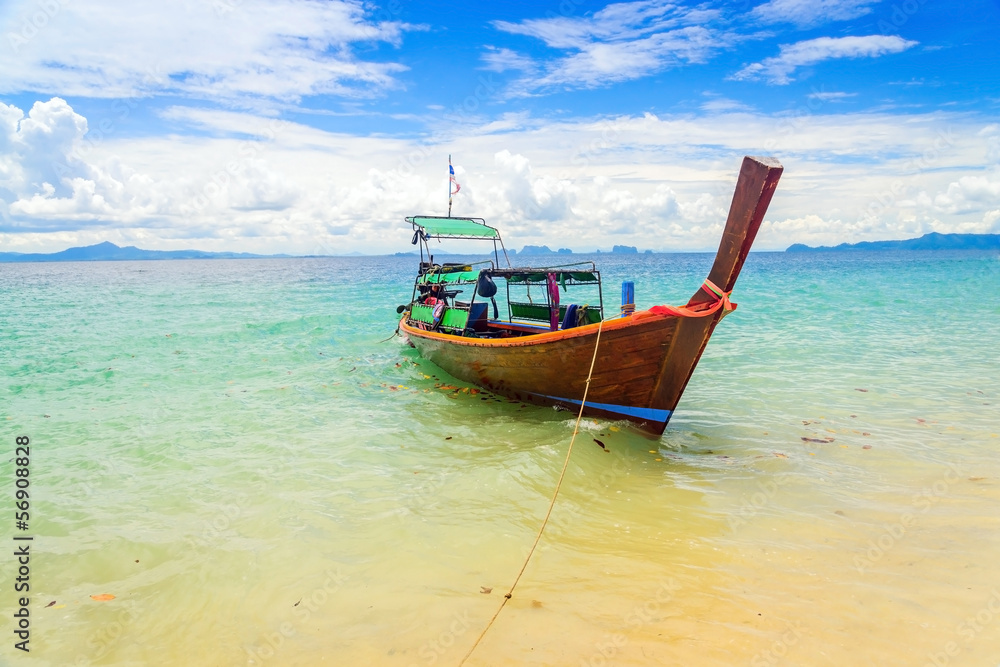 Long tailed boat at Kradan island, Thailand