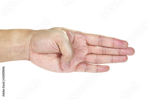 isolated hand in white background