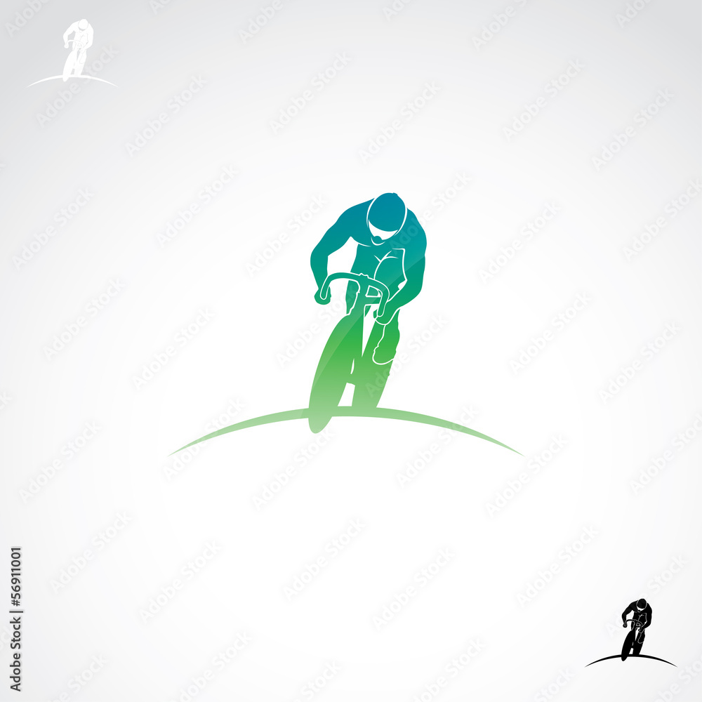 Naklejka premium Bicycling label