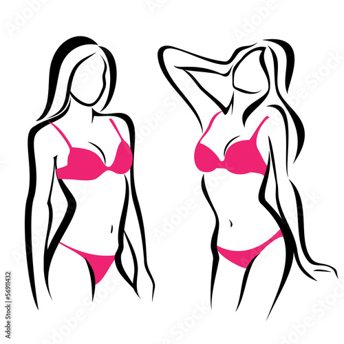sexy woman silhouettes, underwear
