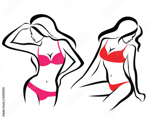 sexy woman silhouettes, underwear