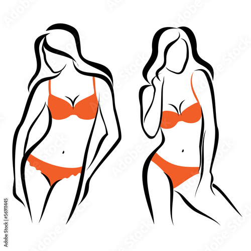 sexy woman silhouettes, underwear