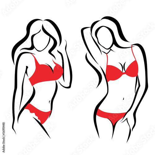 sexy woman silhouettes, underwear