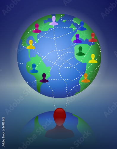 Concept of worldwide network or multi level marketing