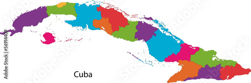 Colorful Cuba map