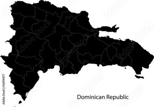 Black Dominican Republic map