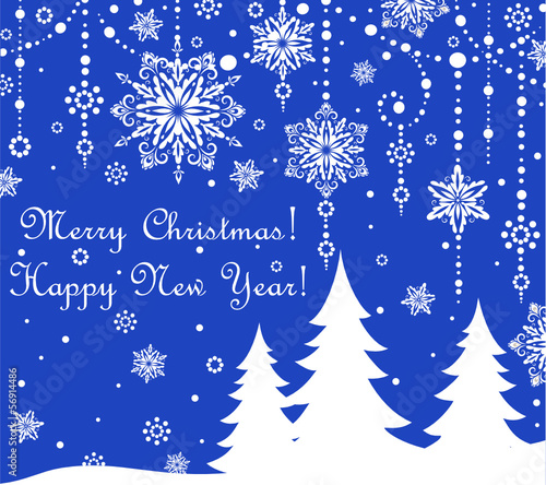 Blue xmas card