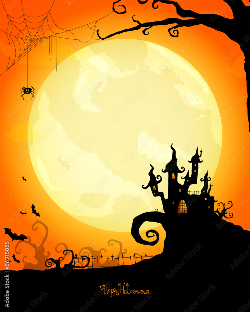 Vector Illustration of a Scary Halloween Card