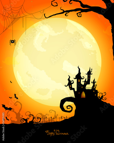 Vector Illustration of a Scary Halloween Card