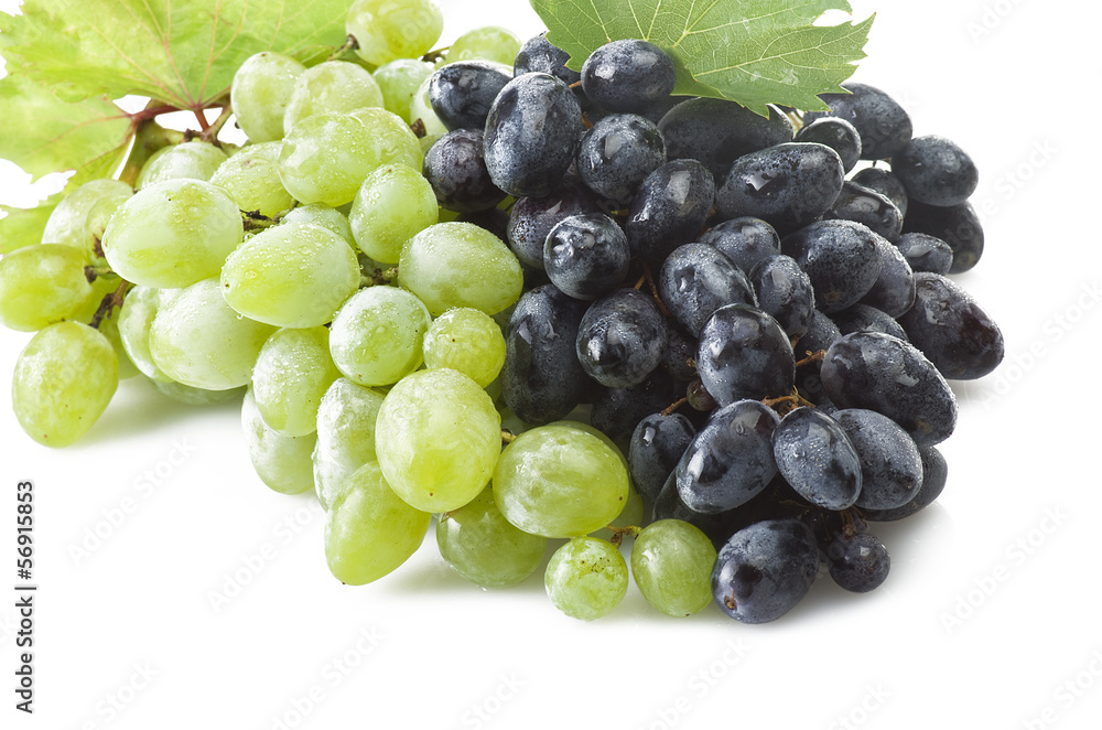 Mix of freshness grape on the white background