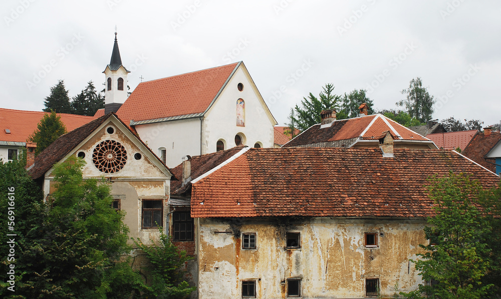 Capuchin Church and Foreground Buildings