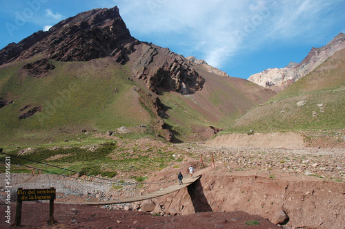 Bridge in Andes Mountains