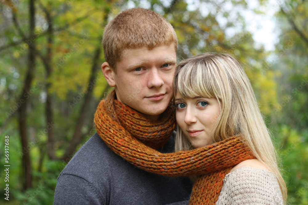 Portrait of couple autumn fall season Portrait of couple autumn fall season