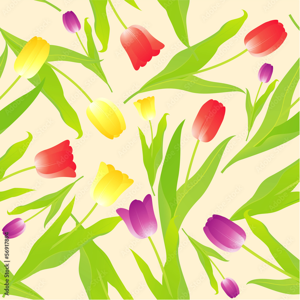 Tulips. Seamless vector background. Tulips. Seamless vector background.