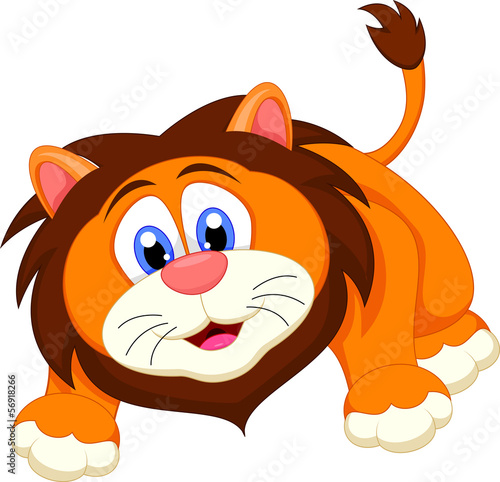 cute lion cartoon character