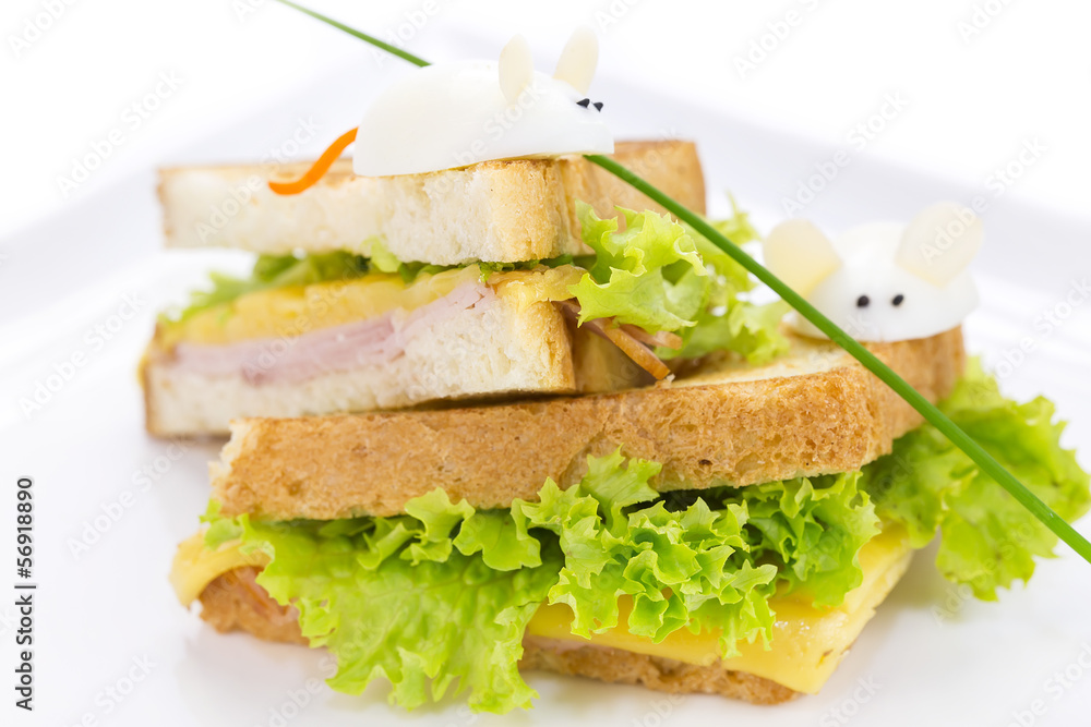 sandwich with ham and cheese, decorated eggs sandwich with ham and cheese, decorated eggs