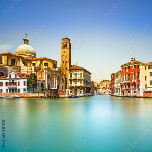 Venice grand canal, San Geremia church landmark. Italy