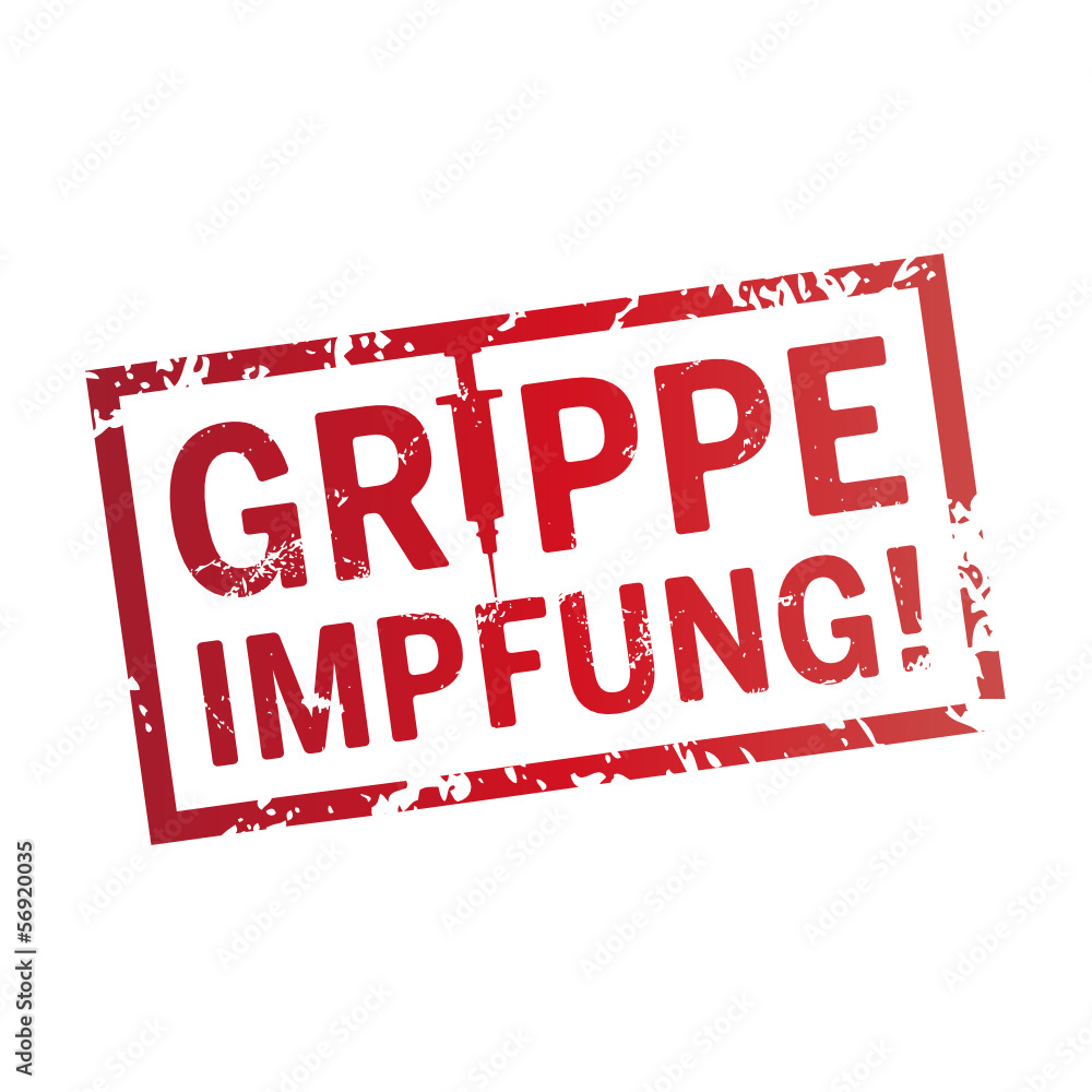 Roter Stempel Grippeimpfung Spritze als I Roter Stempel Grippeimpfung Spritze als I