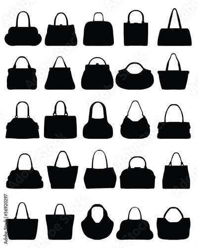 Silhouettes of women's purse-vector illustration