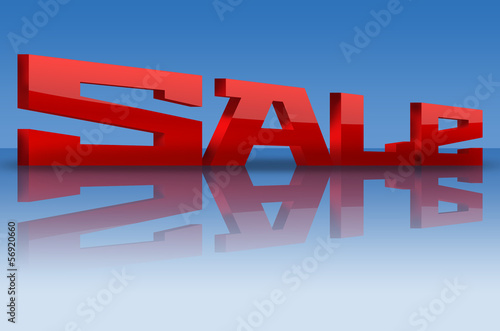 Sale Text auf Blauen Hintergrund
