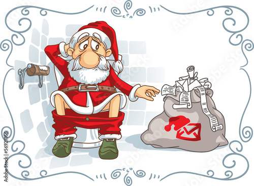 Santa Is in Trouble - Vector Cartoon