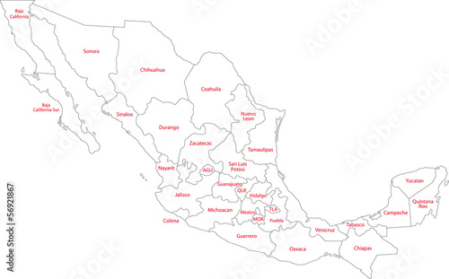 Outline Mexico map