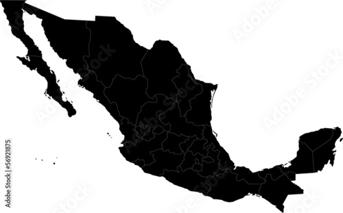 Black Mexico map