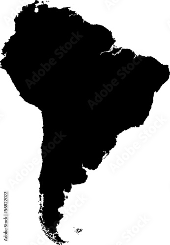 Black South America map