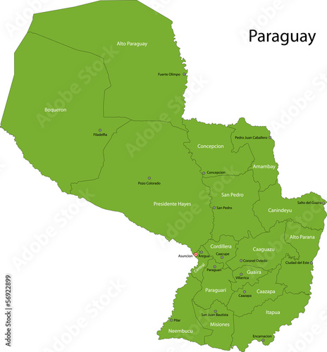 Green Paraguay map