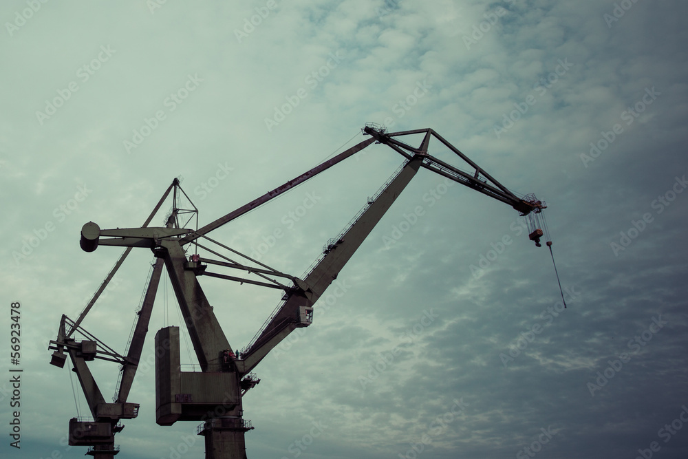 Industrial cranes in Gdansk shipyards Industrial cranes in Gdansk shipyards