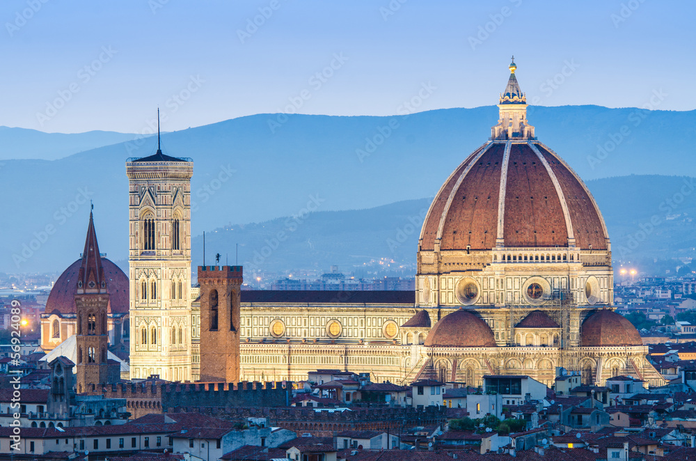 Florence cityscape in dusk hours