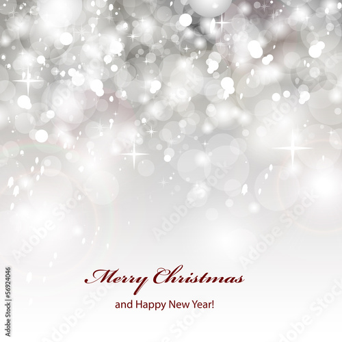 Silver Festive Christmas Background - Vector Illustration