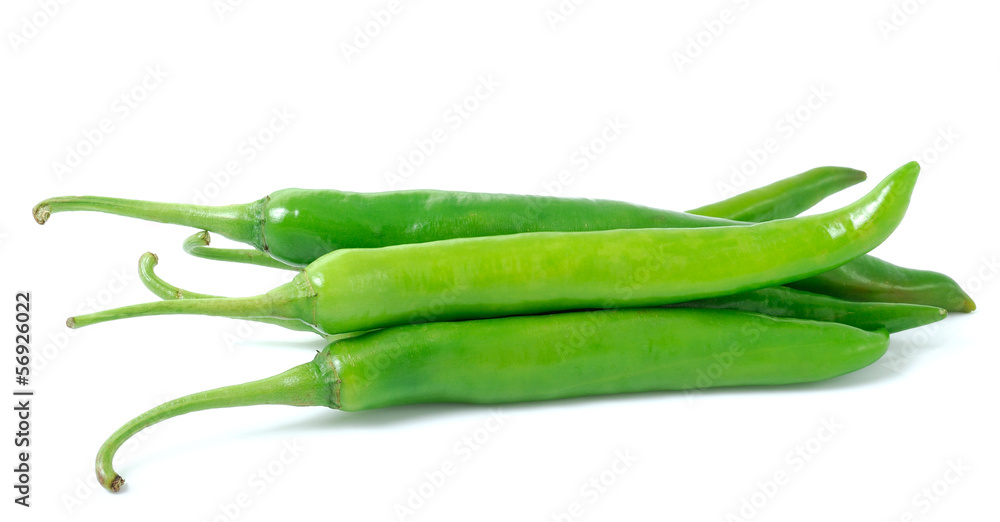 green hot chili pepper isolated on white background green hot chili pepper isolated on white background