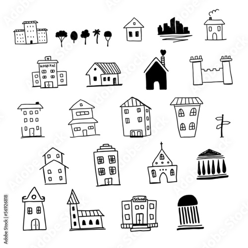 Hand drawn house set
