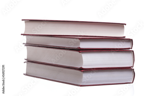 Isolated red pile books