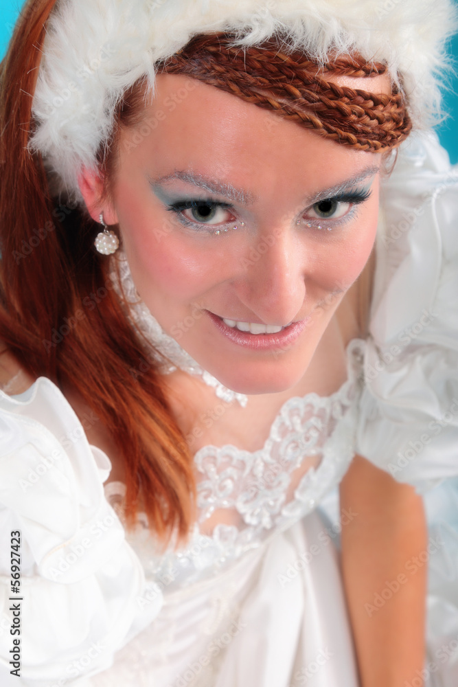 Beautiful ginger in a dress of Snow Queen Beautiful ginger in a dress of Snow Queen
