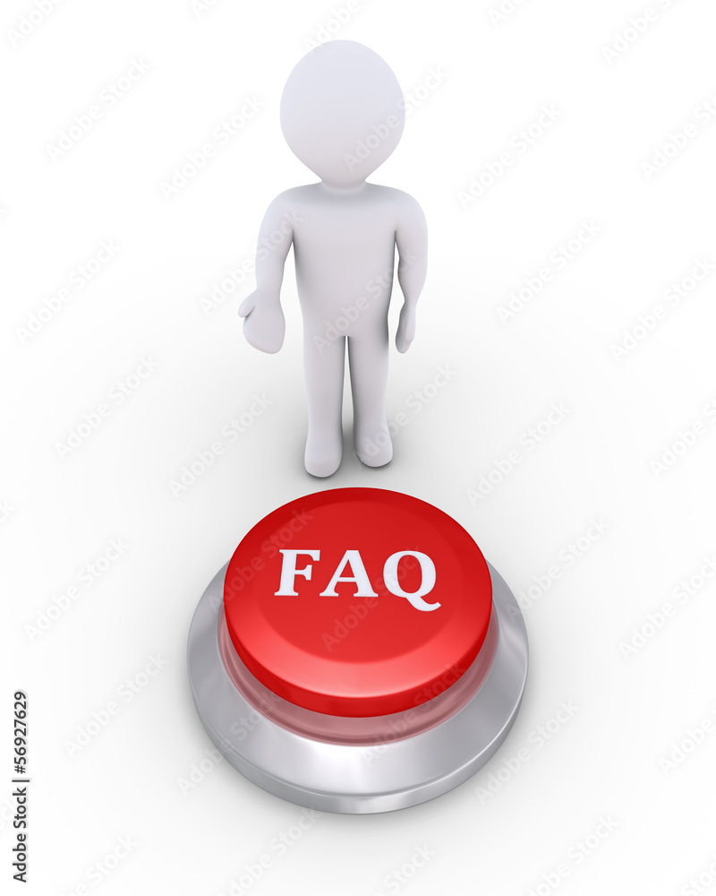 Person offers the FAQ button Person offers the FAQ button
