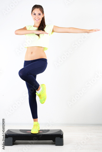 Beautiful young girl doing ...